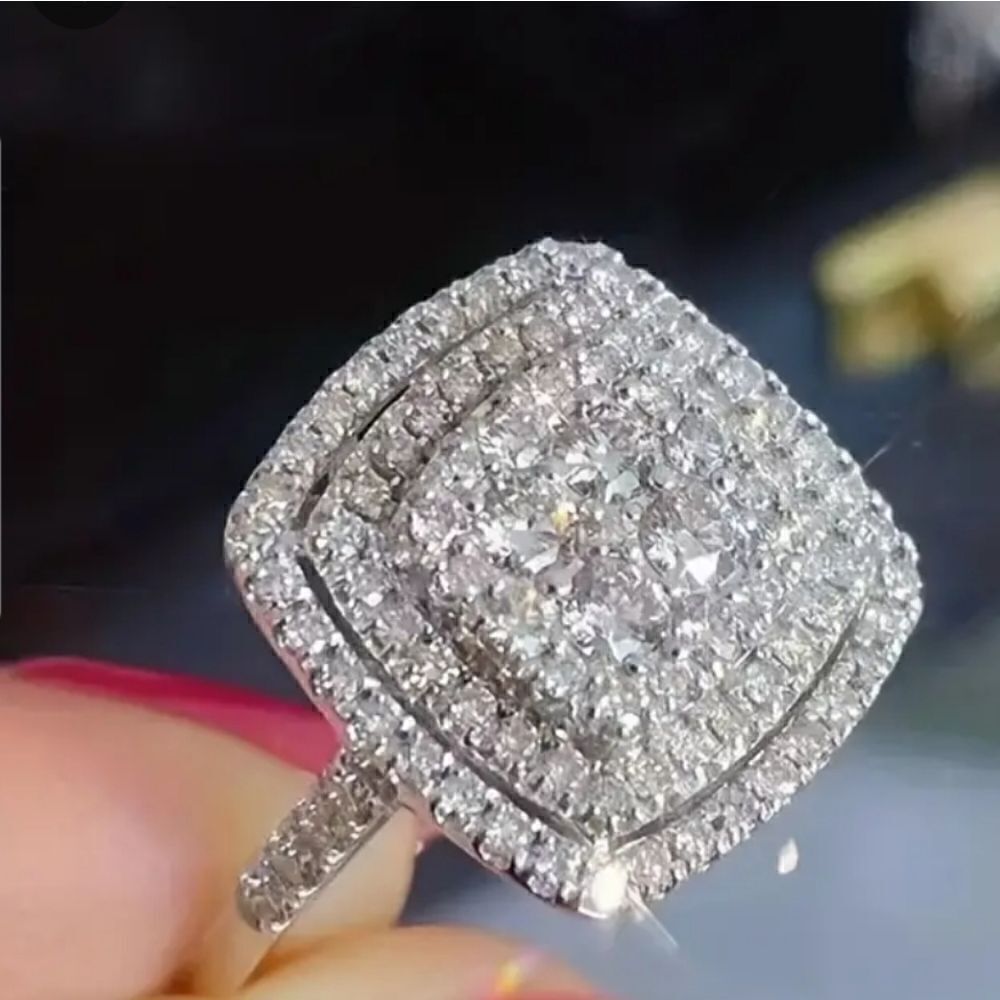 Zircon elegant square promise ring size 8 - Picture 5 of 11
